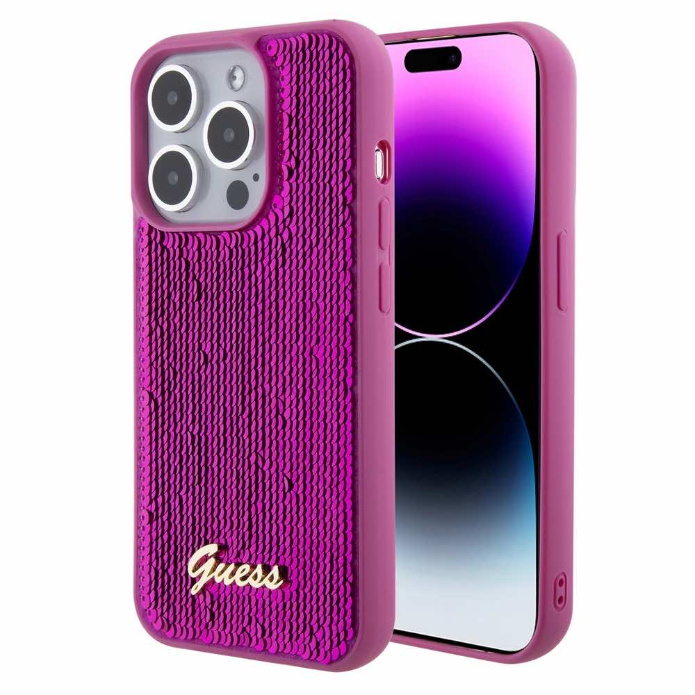 Guess iPhone 15/14/13 Back Cover - Magenta