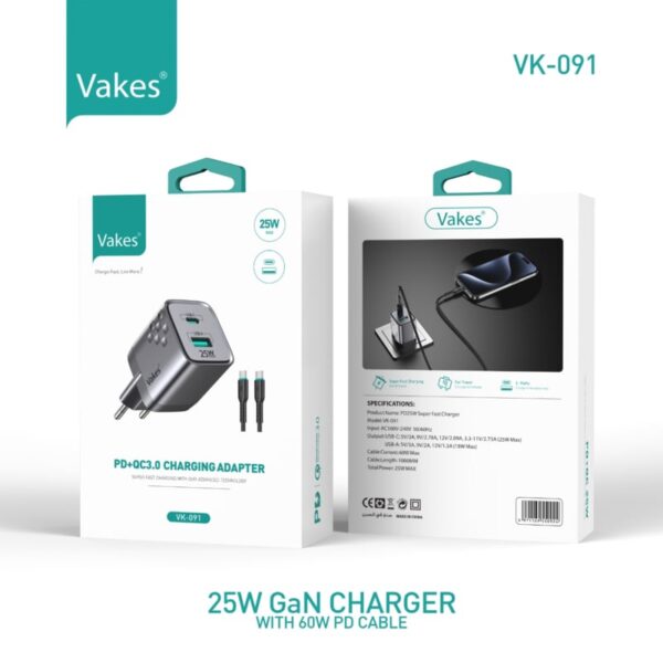 25W C type en USB poort met C naar lightning kabel