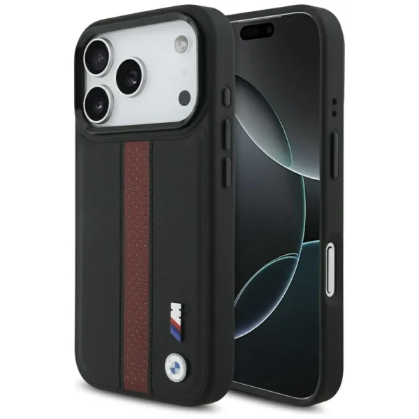 BMW M Perforated Stripe Logo MagSafe Case – iPhone 17 Pro Max – Rood