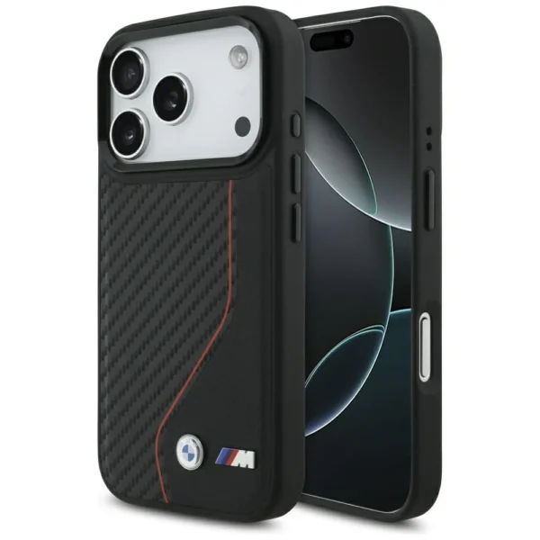 BMW M Carbon Line & Logo MagSafe Case – iPhone 17 Pro Max – Rood