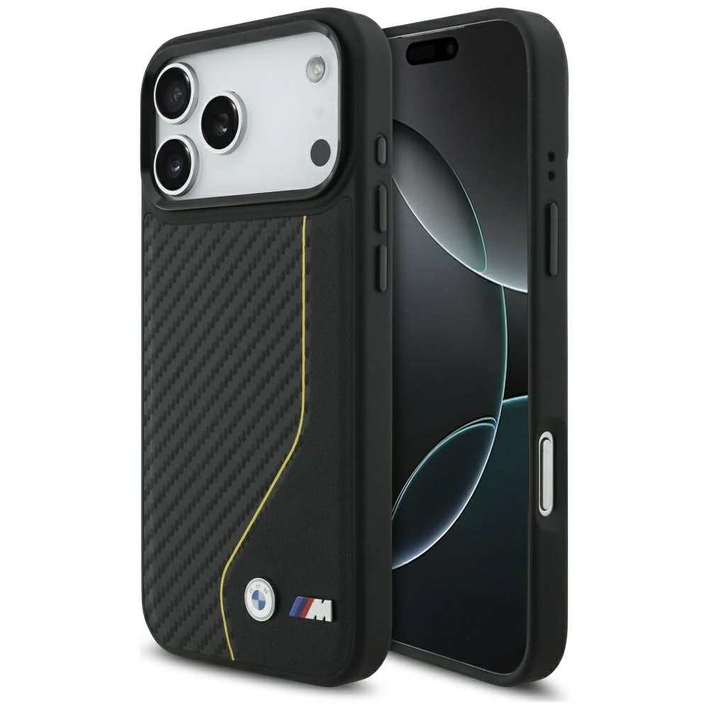BMW M Carbon Line & Logo MagSafe Case – iPhone 17 Pro Max – Geel
