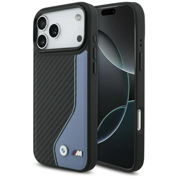 BMW M Carbon Line & Logo MagSafe Case – iPhone 17 Pro Max – Blauw