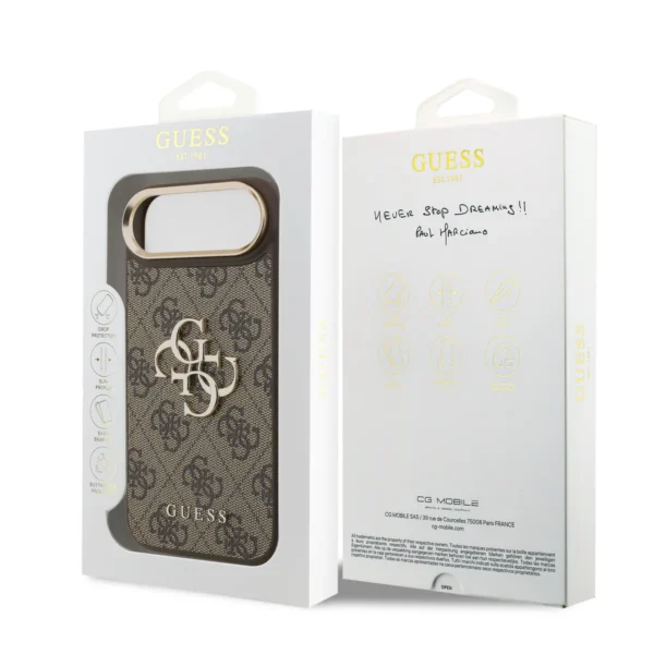 Guess Hardcase iPhone 17 Air – Bruin (4G PU Big Logo Gold)