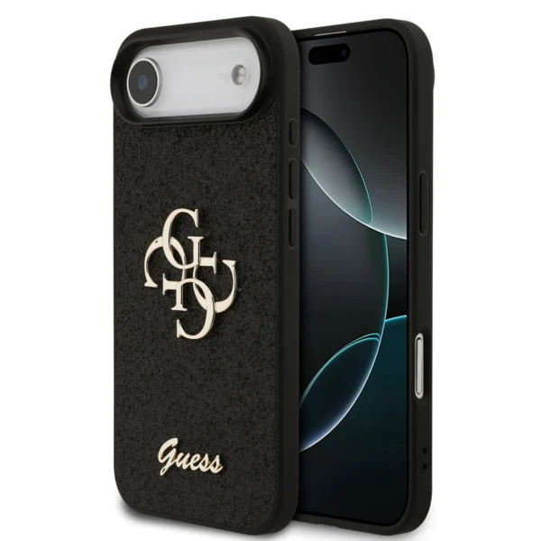 Guess Hardcase iPhone 17 Air – Zwart (Fixed Glitter Big 4G)